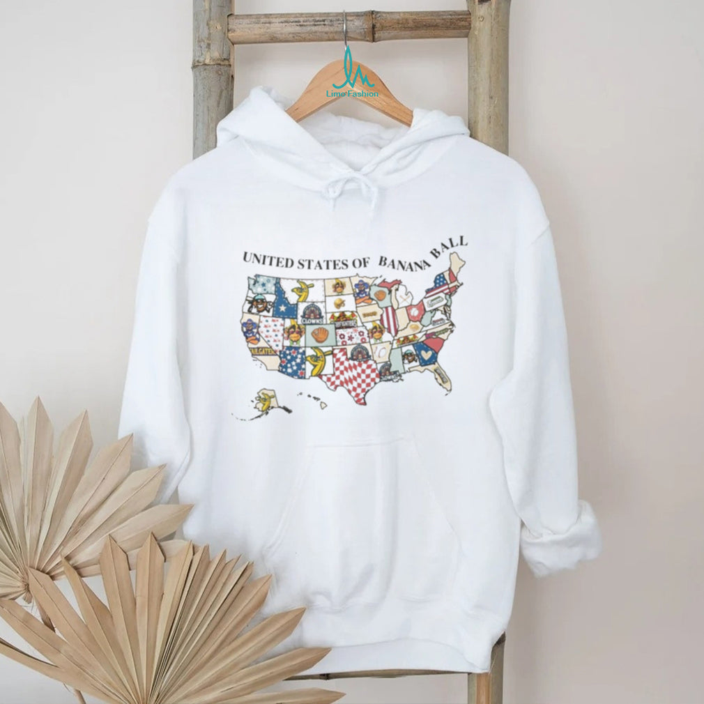 United States Of Banana Ball Team Mascot US Map Graphic T Shirt