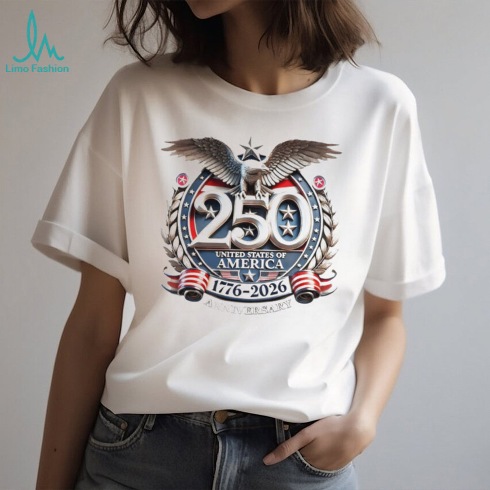 United States of America 250th Anniversary Semiquincentennial 1776 2026 Patriotic Eagle Fans T Shirt