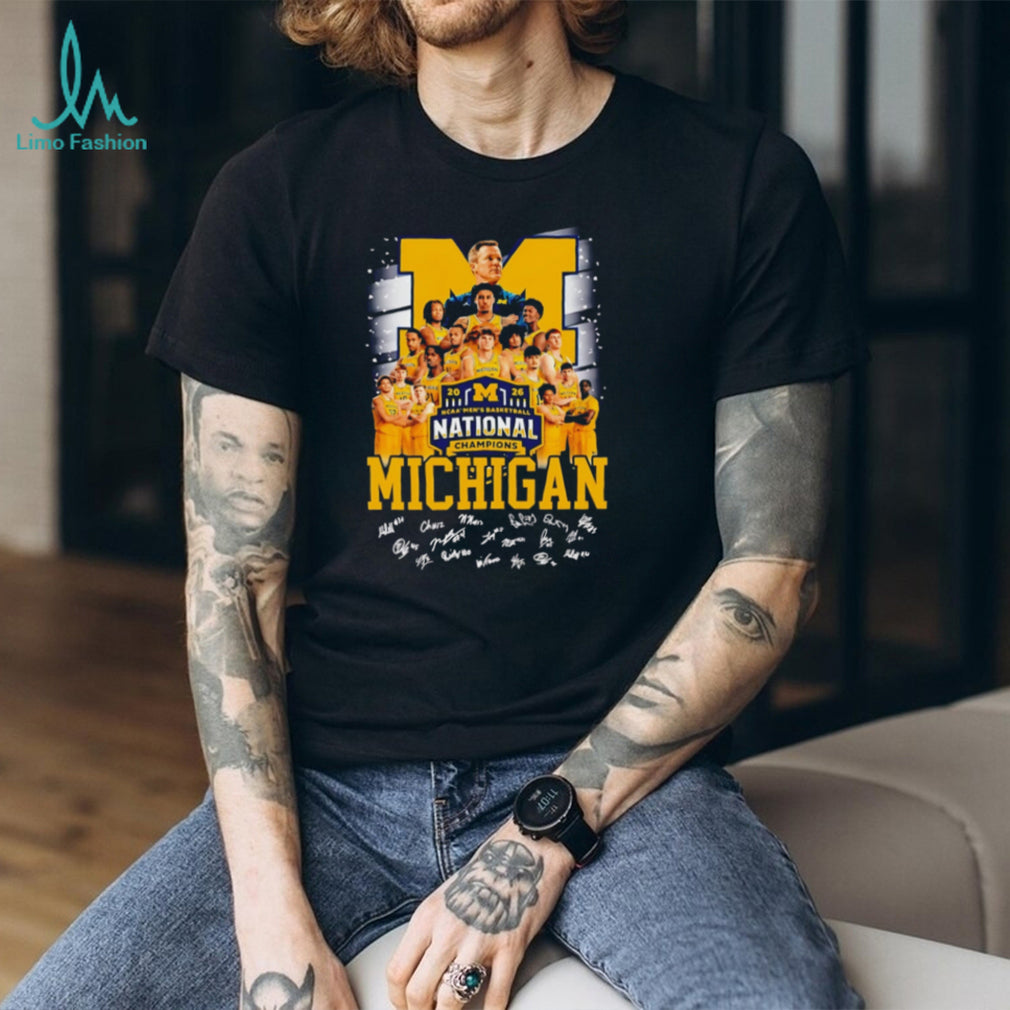University of Michigan 2026 National Basketball Champions Roster Signature T Shirt