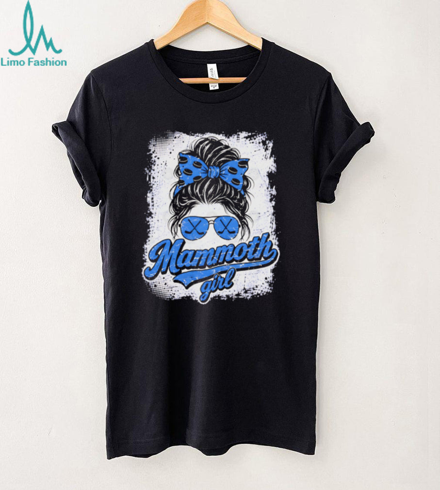 Utah Mammoth Hockey Club Mammoth Girl Blue Messy Bun Vintage Fan Women T Shirt