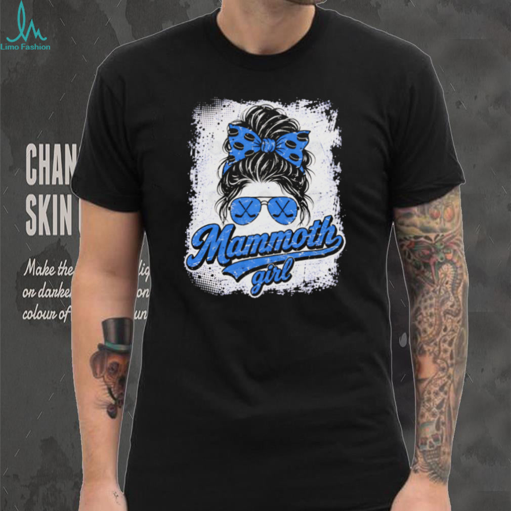 Utah Mammoth Hockey Club Mammoth Girl Blue Messy Bun Vintage Fan Women T Shirt