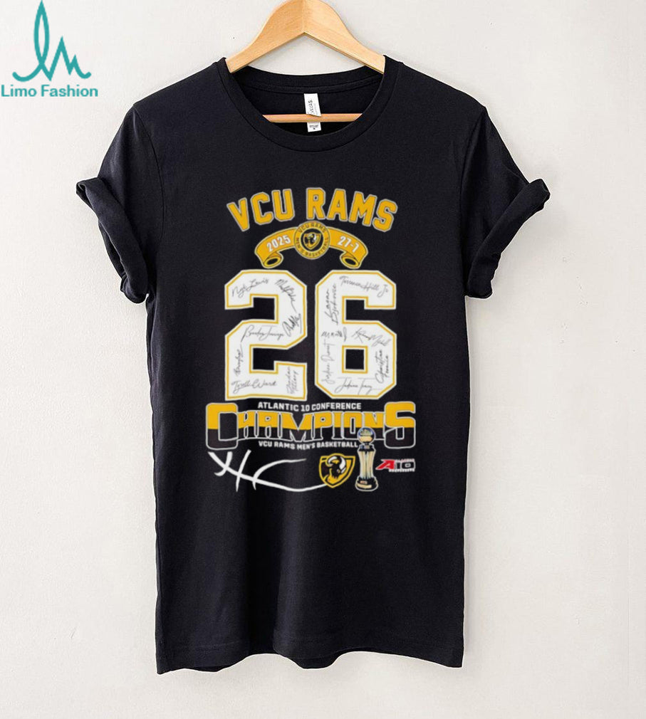 VCU Rams 2025 Atlantic 10 Conference Champions Signed Roster T shirt