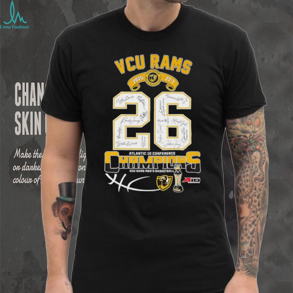 VCU Rams 2025 Atlantic 10 Conference Champions Signed Roster T shirt