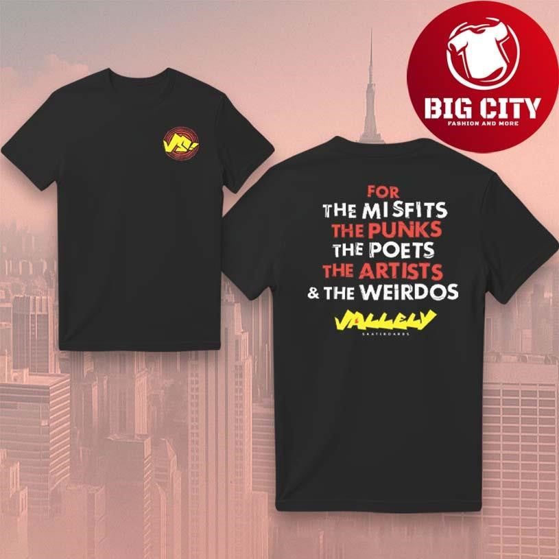 Vallely Skateboards Misfits Two Sided Shirt