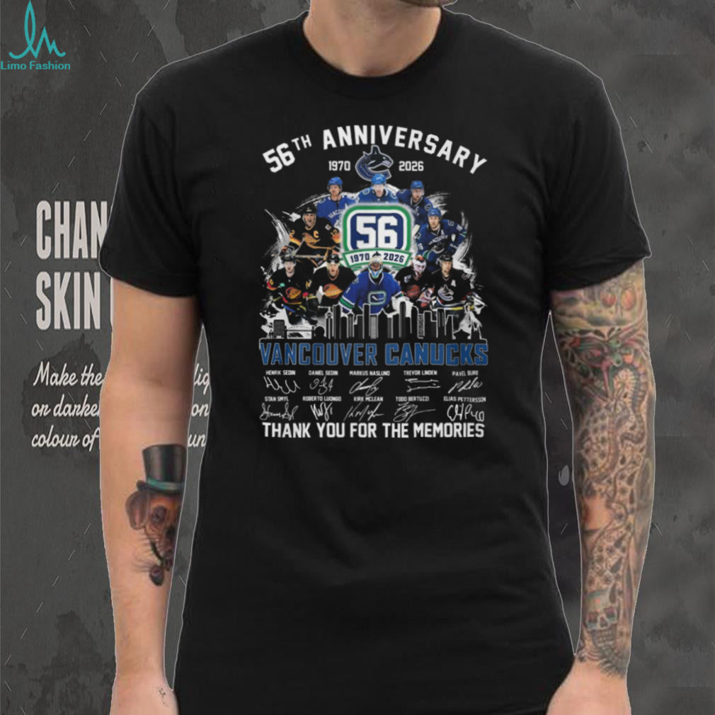 Vancouver Canucks 56th Anniversary 1970 2026 Players Signature Hockey T Shirt
