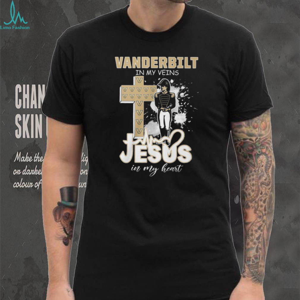 Vanderbilt Commodores Fan T Shirt Vanderbilt In My Veins Jesus In My Heart