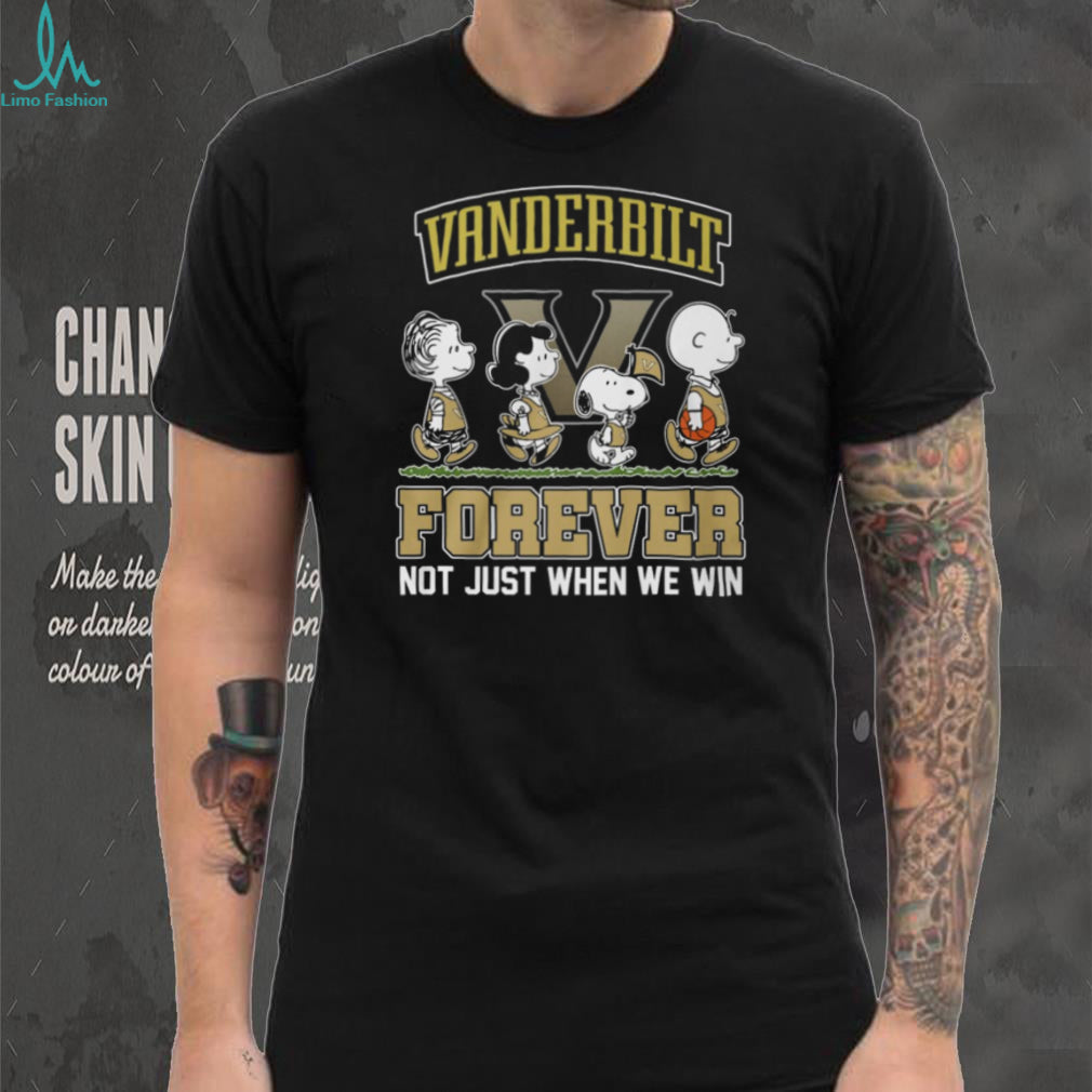 Vanderbilt Commodores Forever Peanuts Crew Black and Gold T Shirt