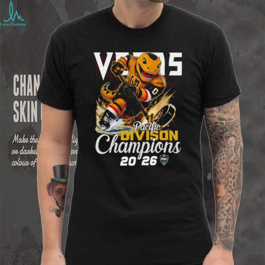 Vegas Golden Knights 2026 Pacific Division Champions Mascot T Shirt