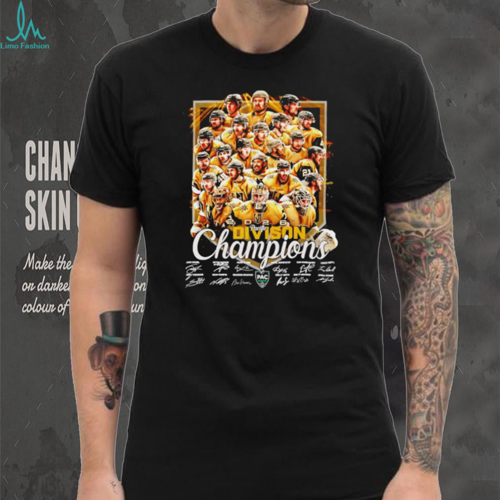 Vegas Golden Knights 2026 Pacific Division Champions Roster T Shirt