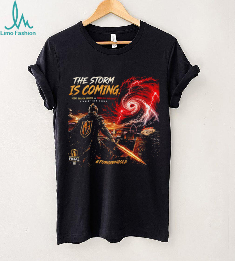 Vegas Golden Knights vs Carolina Hurricanes the storm is coming graphic shirt