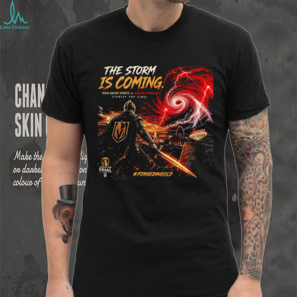 Vegas Golden Knights vs Carolina Hurricanes the storm is coming graphic shirt
