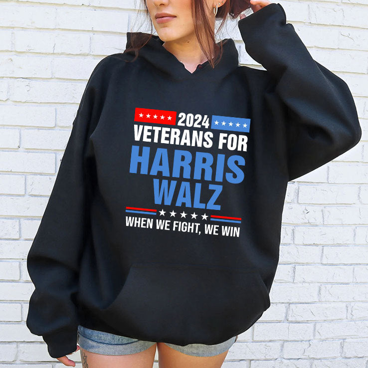 Veterans For Harris Walz 2024 When We Fight We Win Shirt
