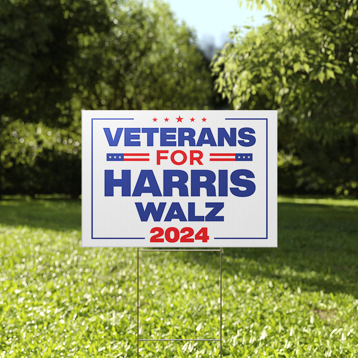 Veterans For Harris Walz 2024 Yard Sign