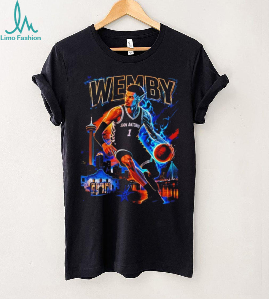 Victor Wembanyama Wemby San Antonio Neon Skyline Basketball T Shirt