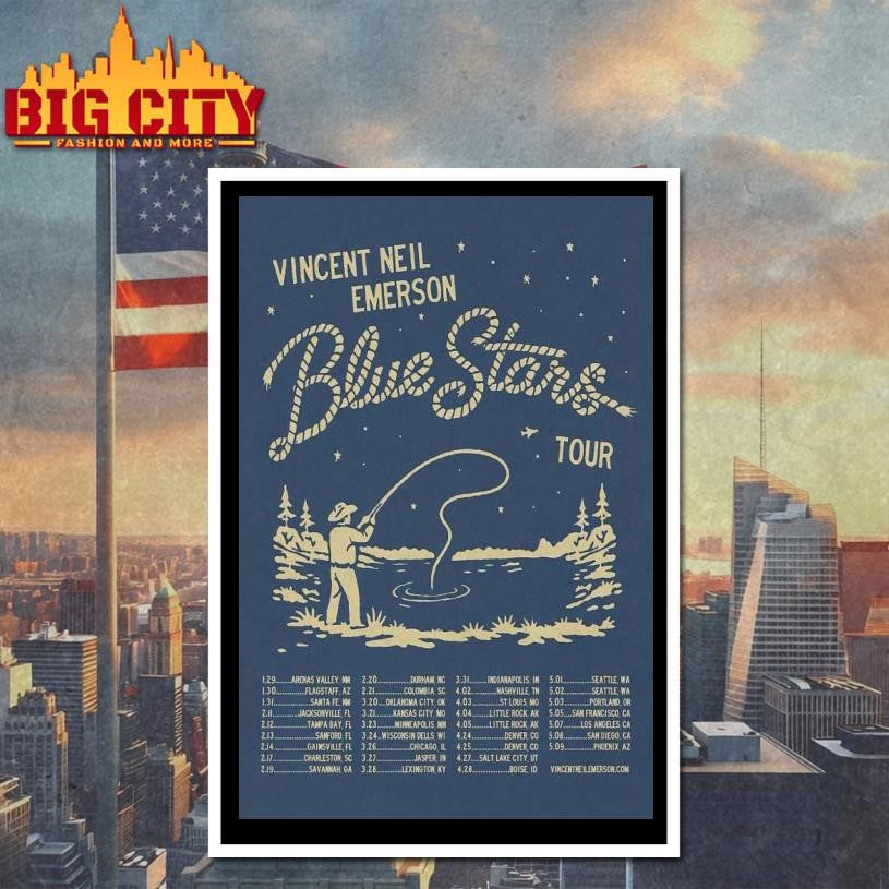 Vincent Neil Emerson 2026 Blue Stars Tour Poster Shirt
