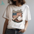 Vintage American Flag Baseball Glove and Bat Sports Graphic T Shirt