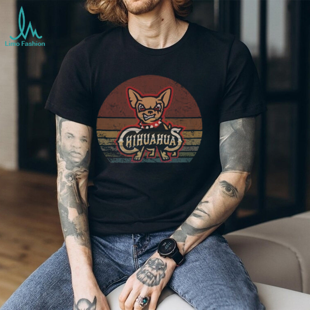 Vintage Angry Chihuahua Retro Sunset Spike Collar Graphic T Shirt