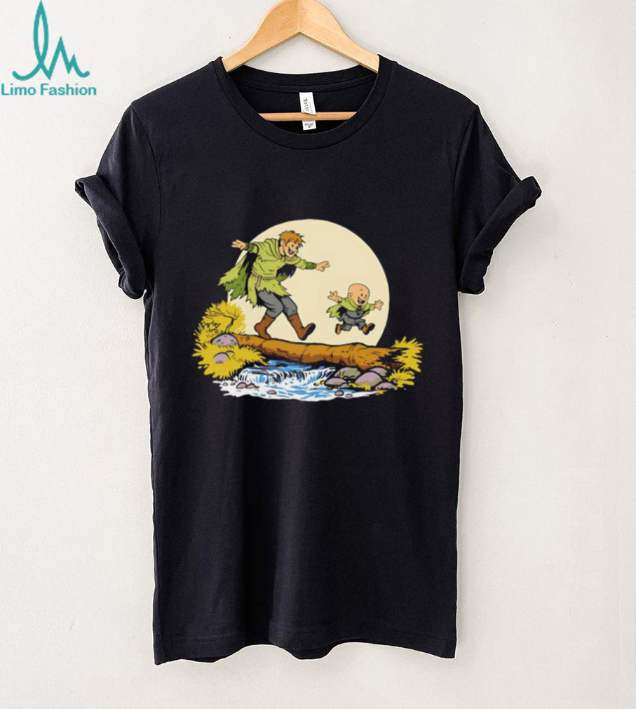 Vintage Cartoon Characters Crossing Log River Adventure T Shirt