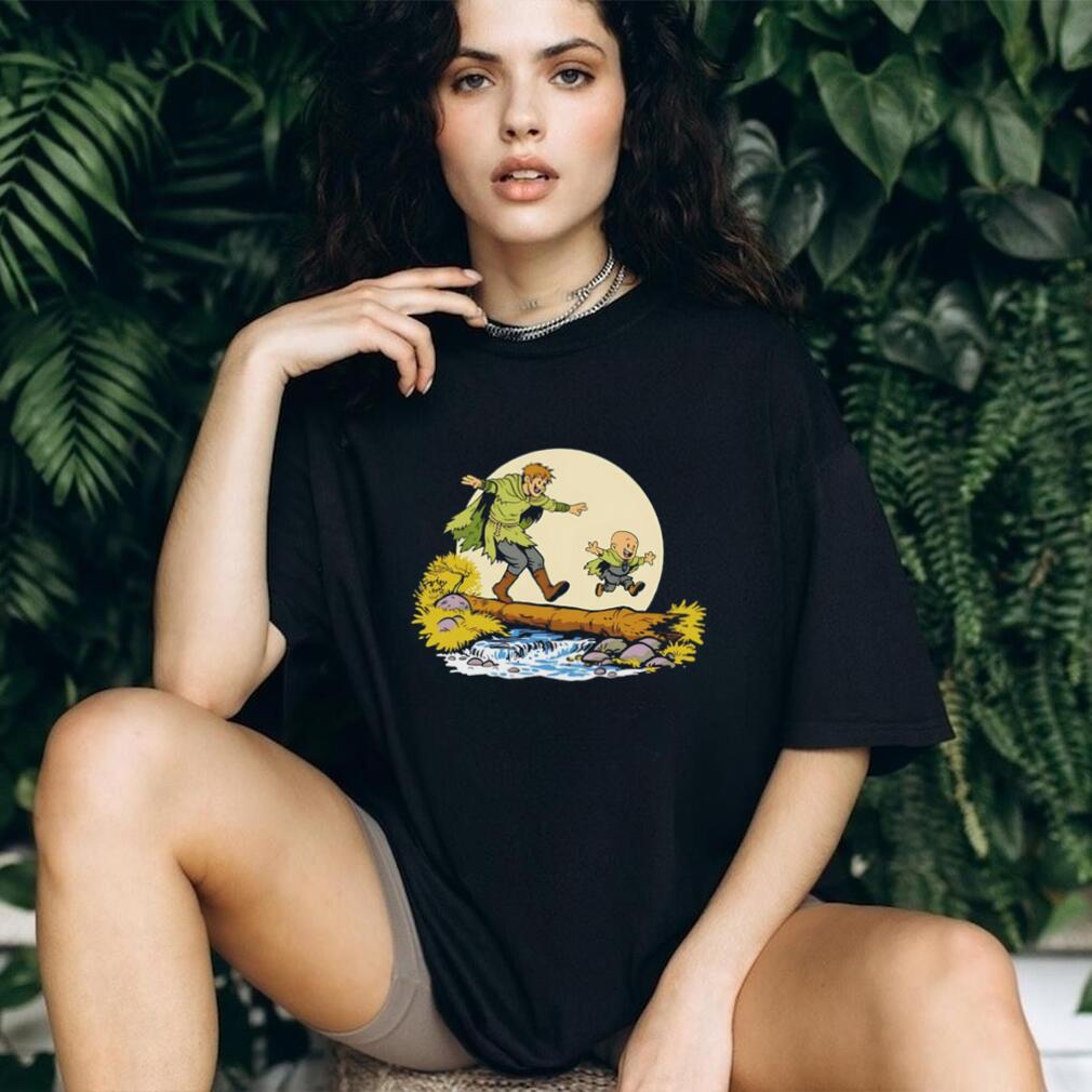 Vintage Cartoon Characters Crossing Log River Adventure T Shirt