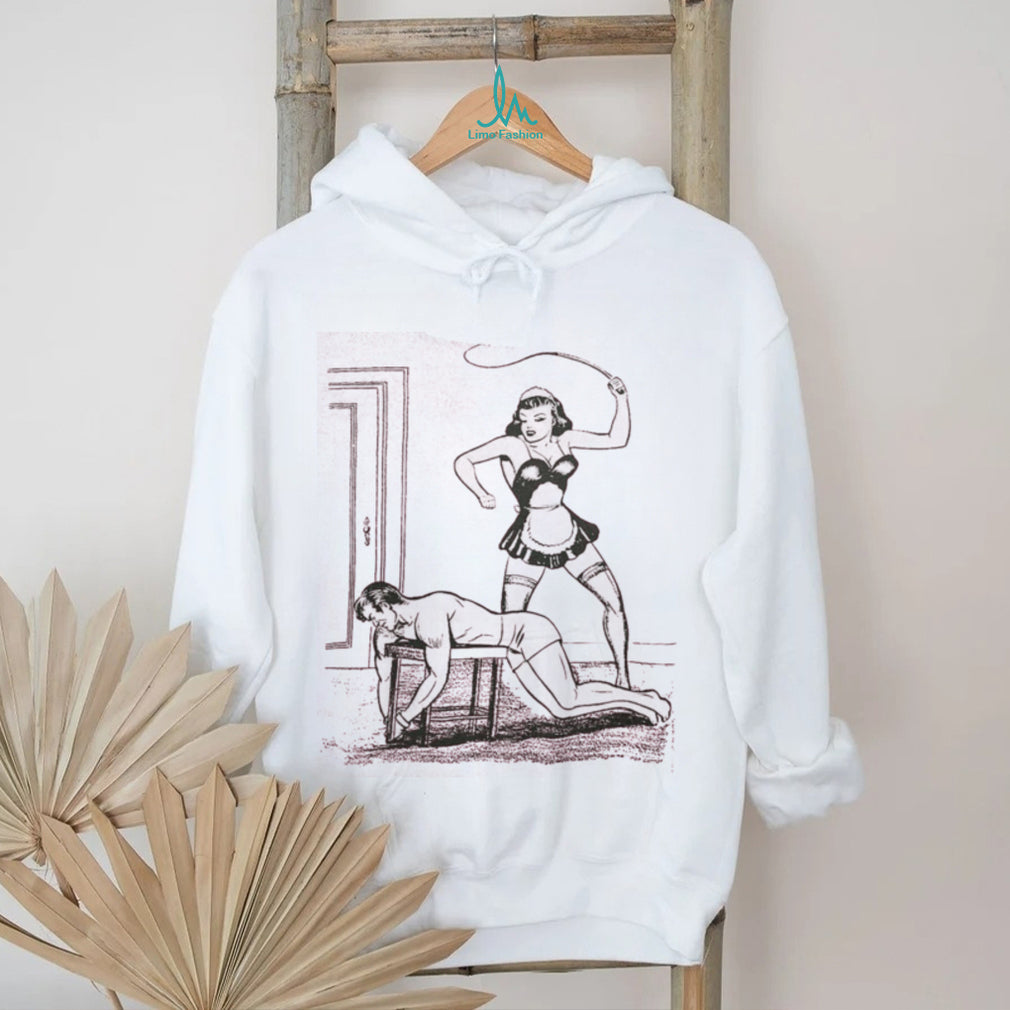 Vintage Comic Style Pin Up Maid Dominatrix Pink Graphic T shirt
