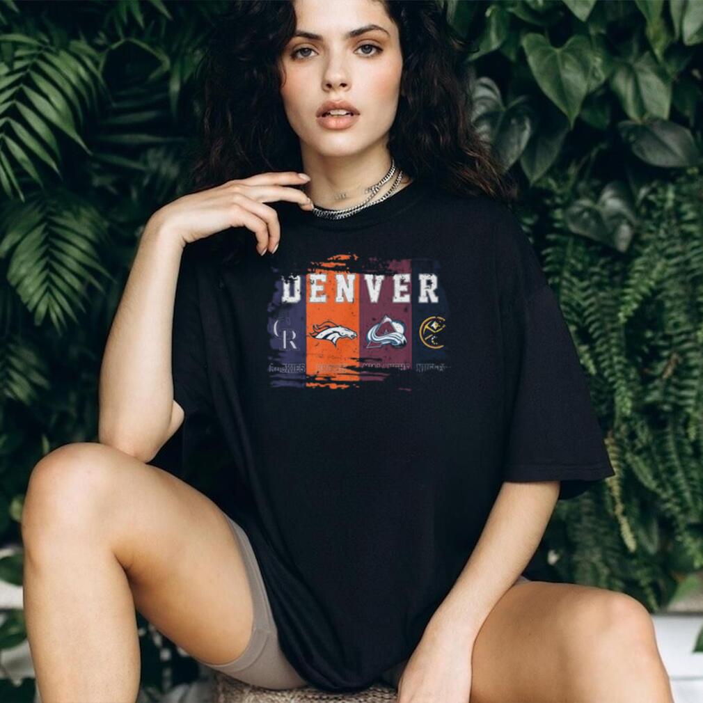 Vintage Denver Sports Teams Distressed Logo T Shirt Colorado Fan Gear