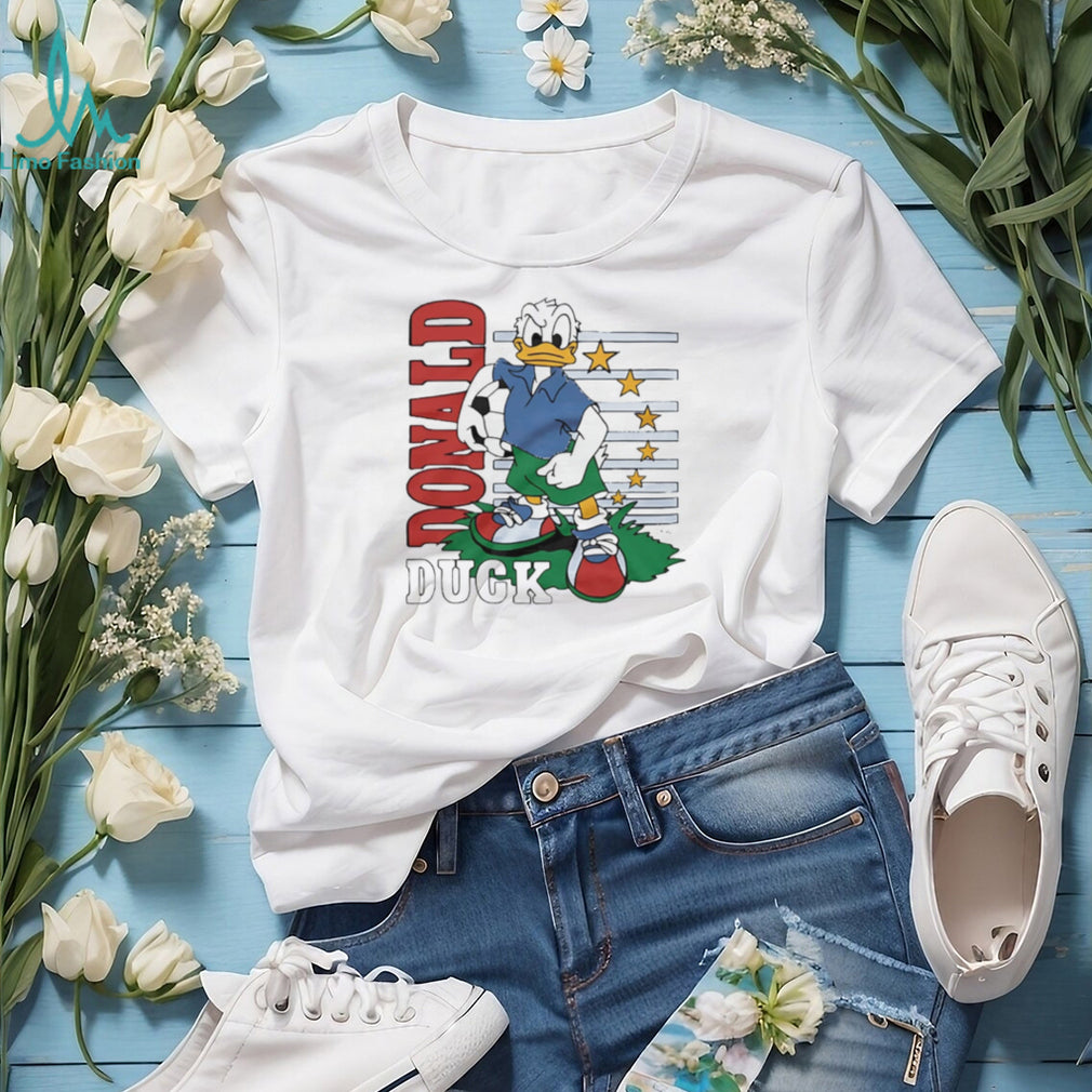 Vintage Donald Duck Soccer Player Cartoon Sports Graphic T Shirt