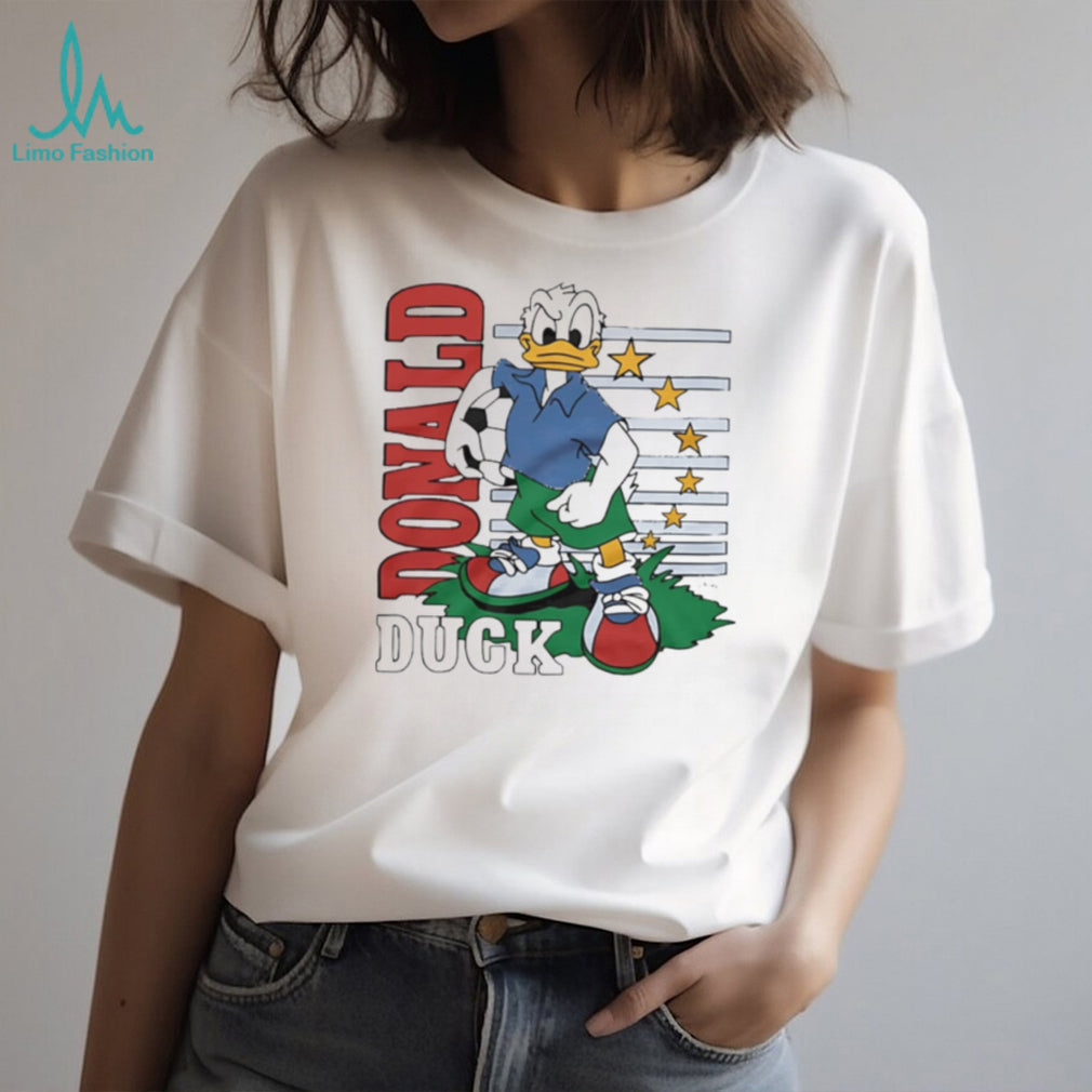 Vintage Donald Duck Soccer Player Cartoon Sports Graphic T Shirt