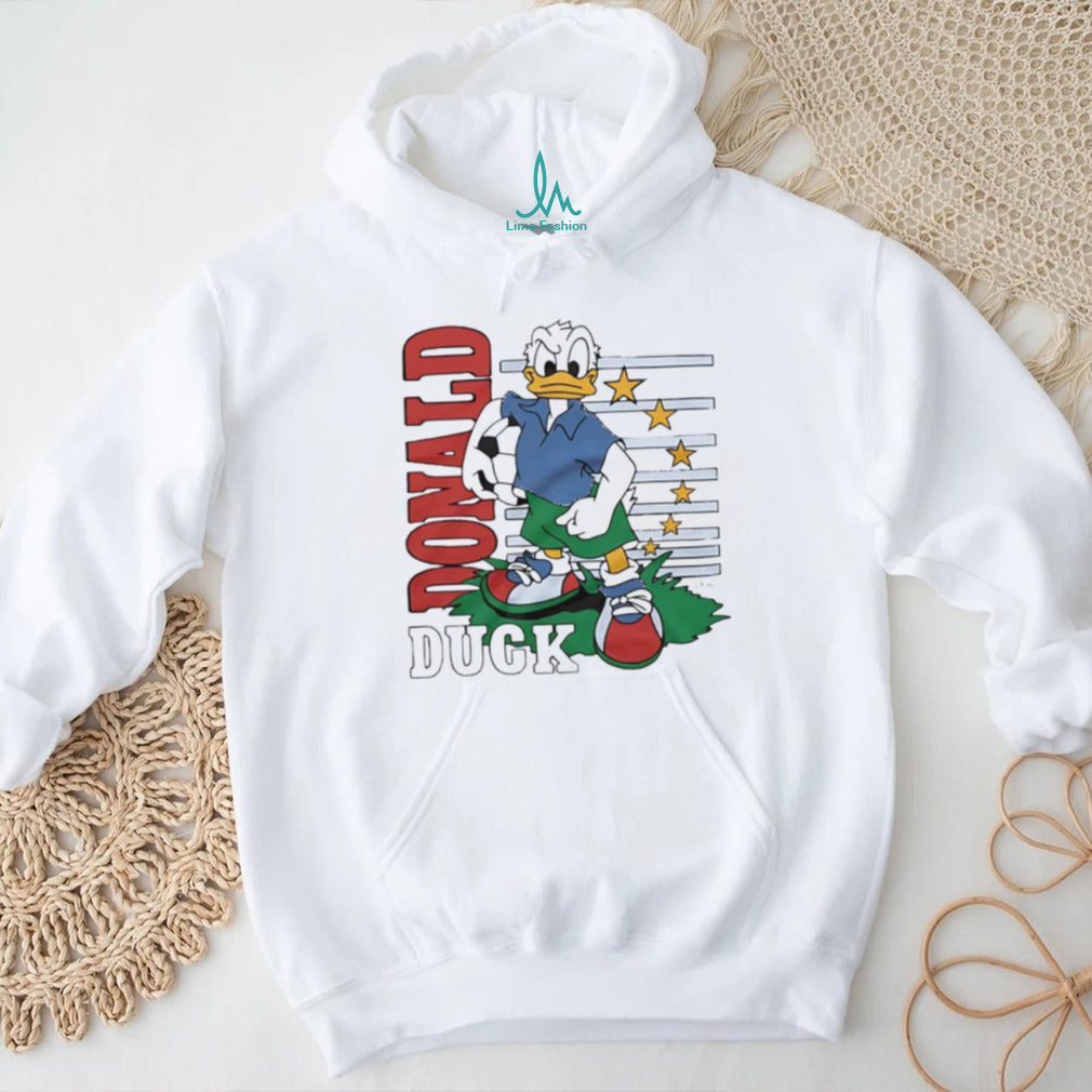 Vintage Donald Duck Soccer Player Cartoon Sports Graphic T Shirt
