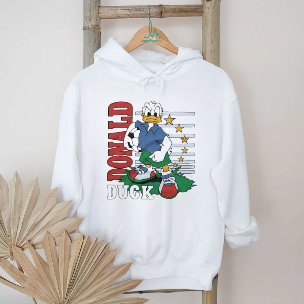 Vintage Donald Duck Soccer Player Cartoon Sports Graphic T Shirt