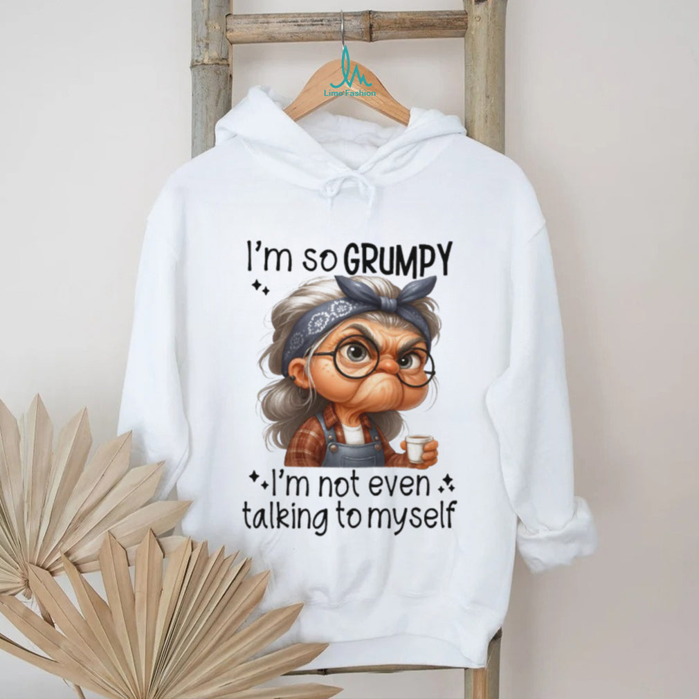 Vintage Grumpy Grandma Coffee Graphic T Shirt Funny Sarcastic Humorous Tee