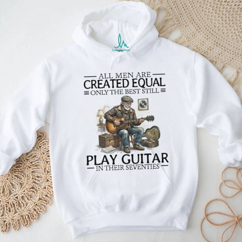 Vintage Guitarist Old Man Play Guitar Seventies Acoustic Musician Retro Folk Shirt