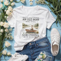 Vintage Never Underestimate An Old Man Fishing In His Seventies T Shirt