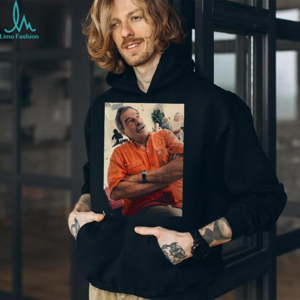 Vintage Photo Man in Orange T Shirt Meme Aesthetic Graphic