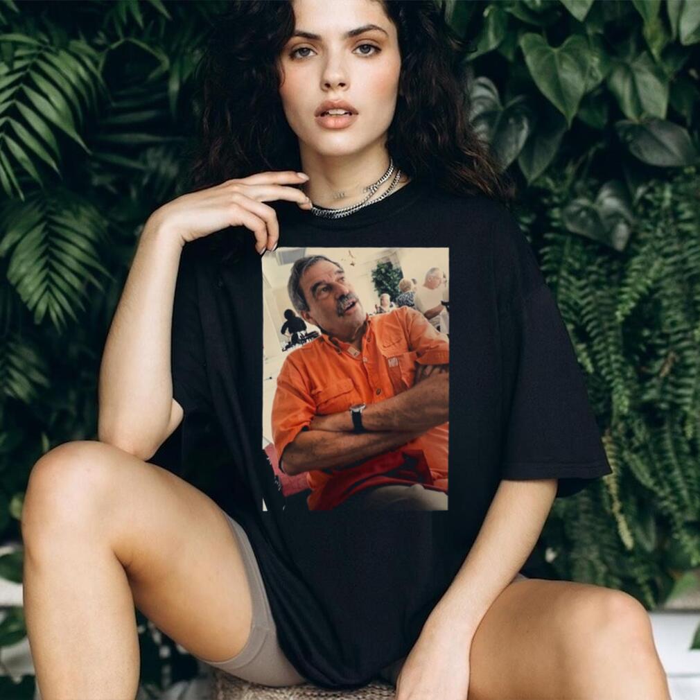 Vintage Photo Man in Orange T Shirt Meme Aesthetic Graphic