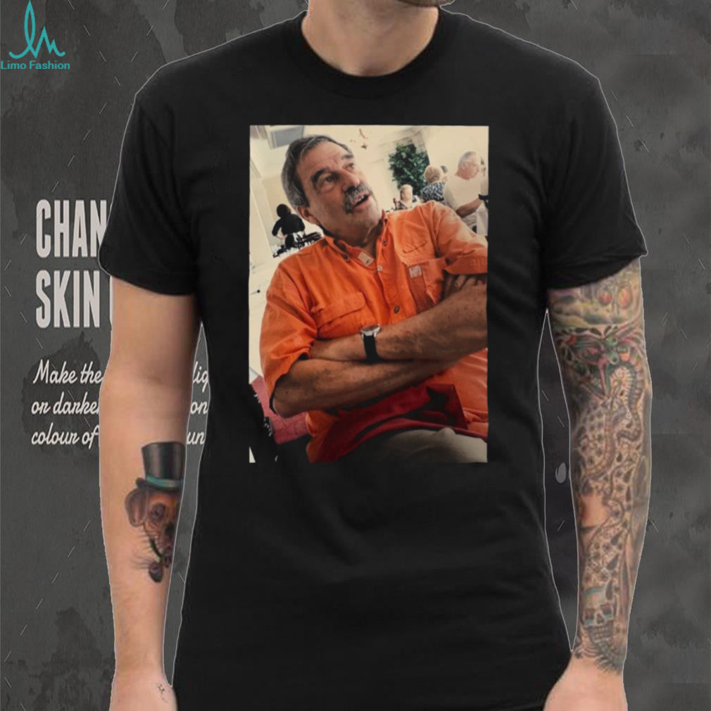 Vintage Photo Man in Orange T Shirt Meme Aesthetic Graphic