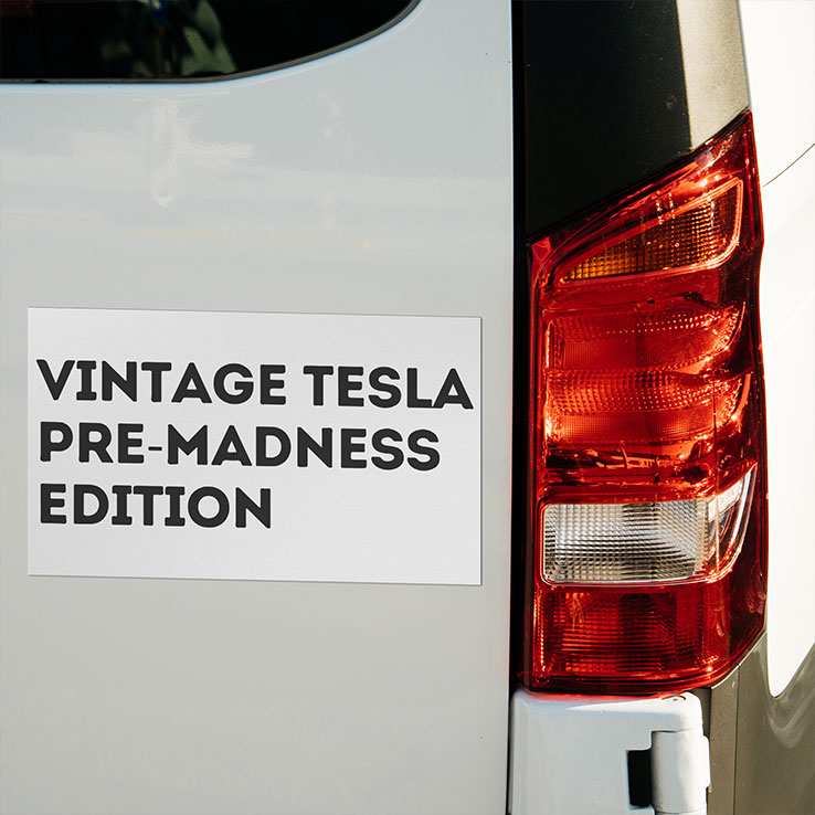 Vintage Tesla Pre Madness Edition Car Magnet