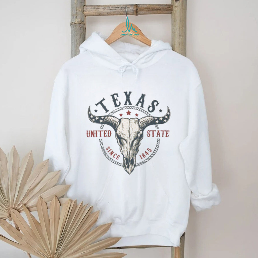 Vintage Texas United State Longhorn Skull Since 1845 Western T shirt