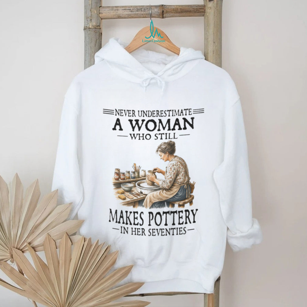 Vintage Woman Pottery Artist Never Underestimate Her 70s Art Shirt