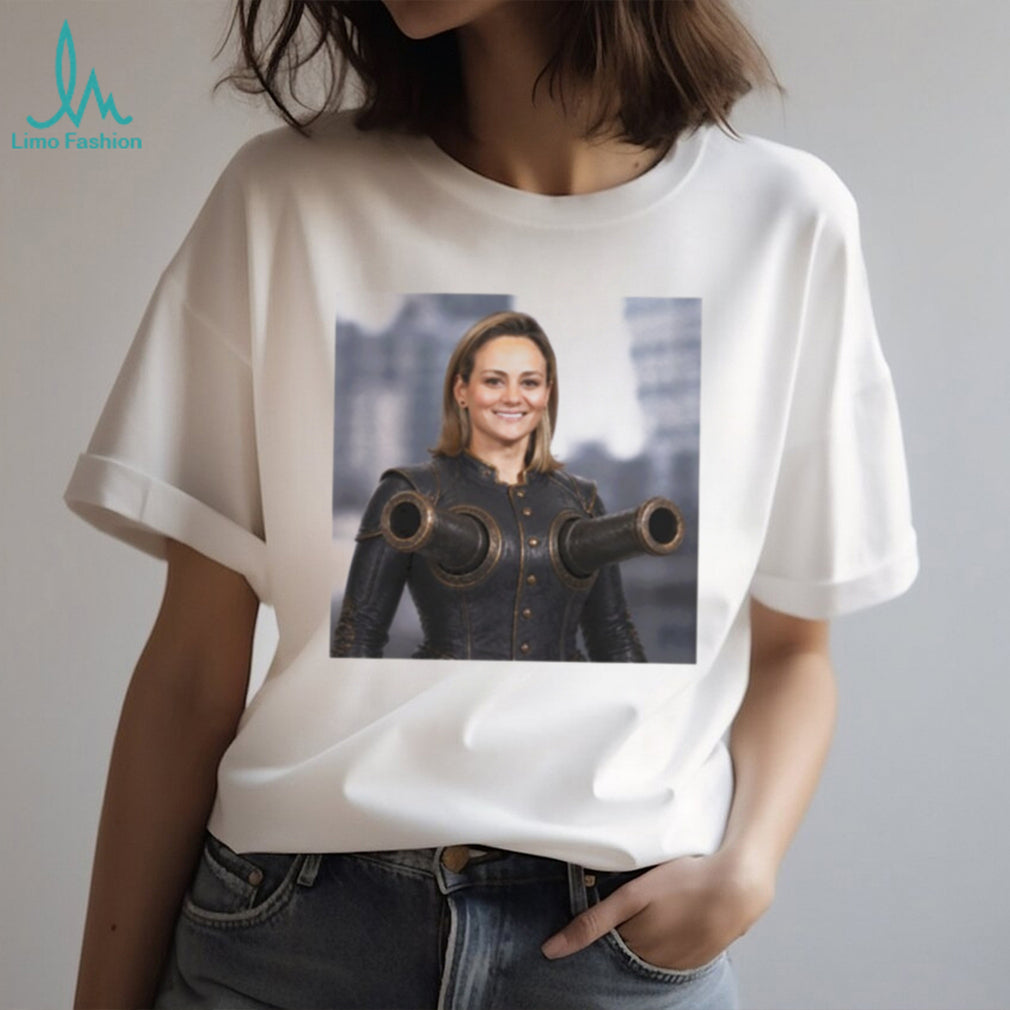 Vintage Woman Warrior Cannon Armor T Shirt Surreal Graphic Art T shirt