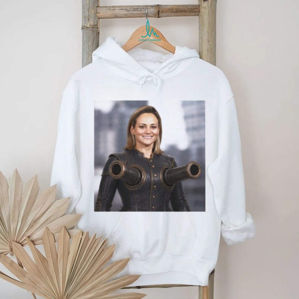 Vintage Woman Warrior Cannon Armor T Shirt Surreal Graphic Art T shirt