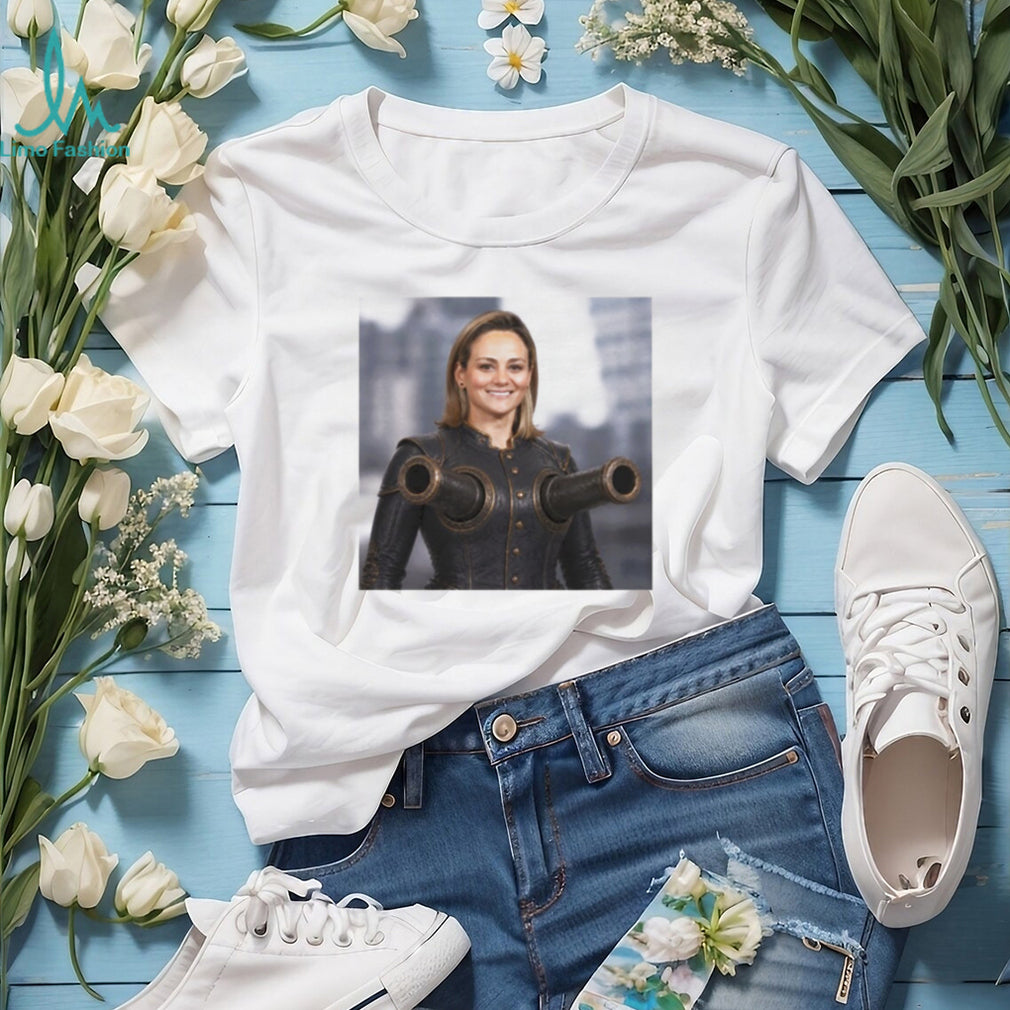 Vintage Woman Warrior Cannon Armor T Shirt Surreal Graphic Art T shirt