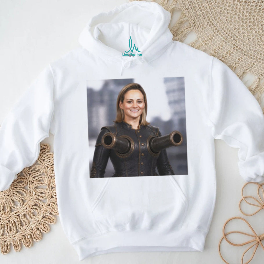 Vintage Woman Warrior Cannon Armor T Shirt Surreal Graphic Art T shirt