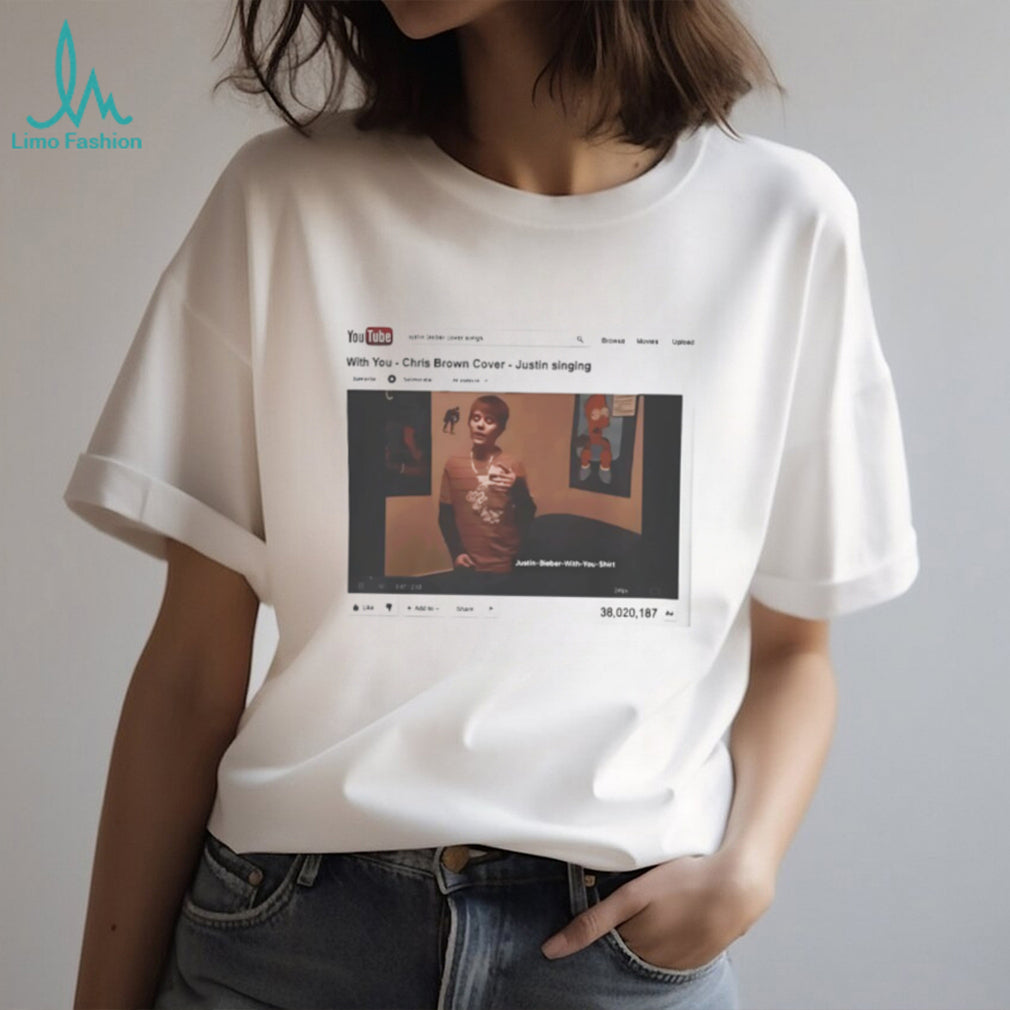 Vintage YouTube Justin Bieber With You Chris Brown Cover T Shirt