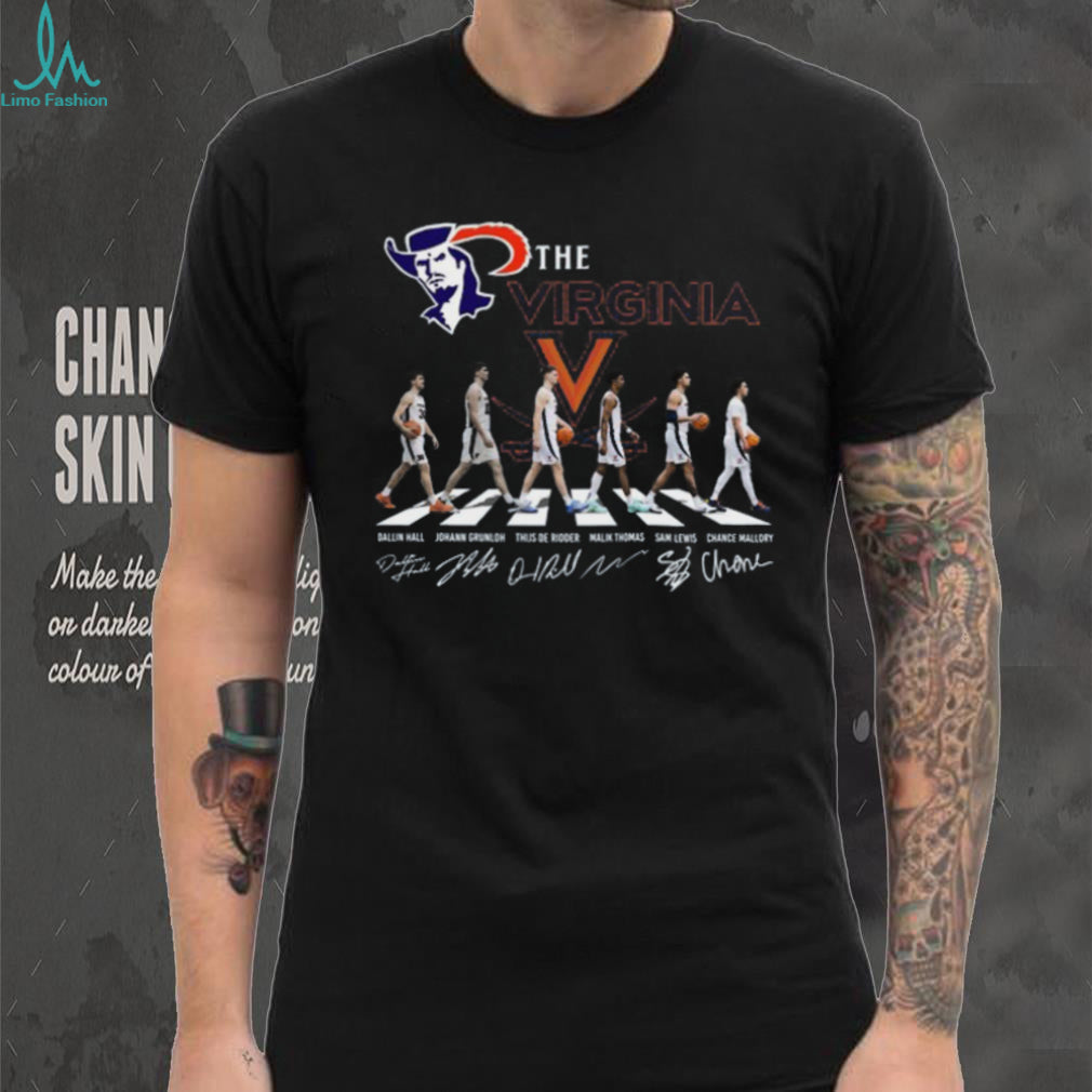 Virginia Cavaliers Basketball Abbey Road Crossing Signature T Shirt