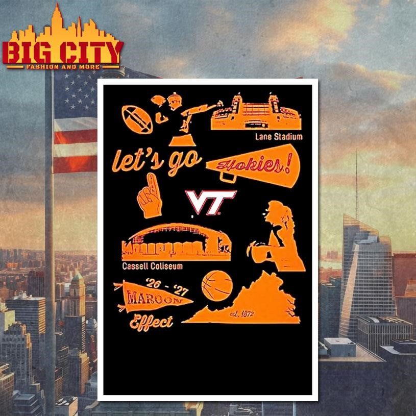 Virginia Tech Lets Go Hokies Woman Shirt