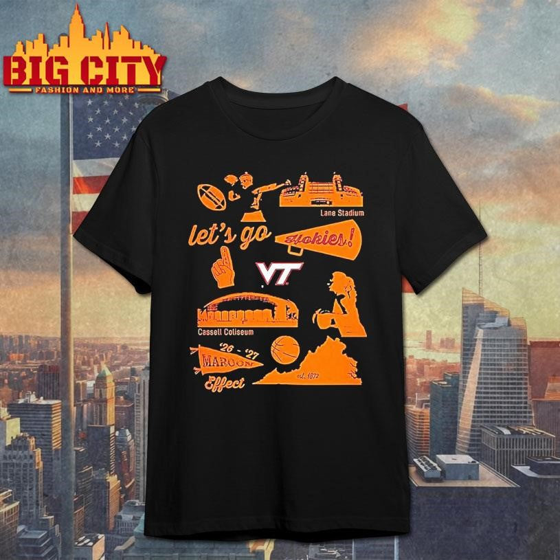 Virginia Tech Lets Go Hokies Woman Shirt