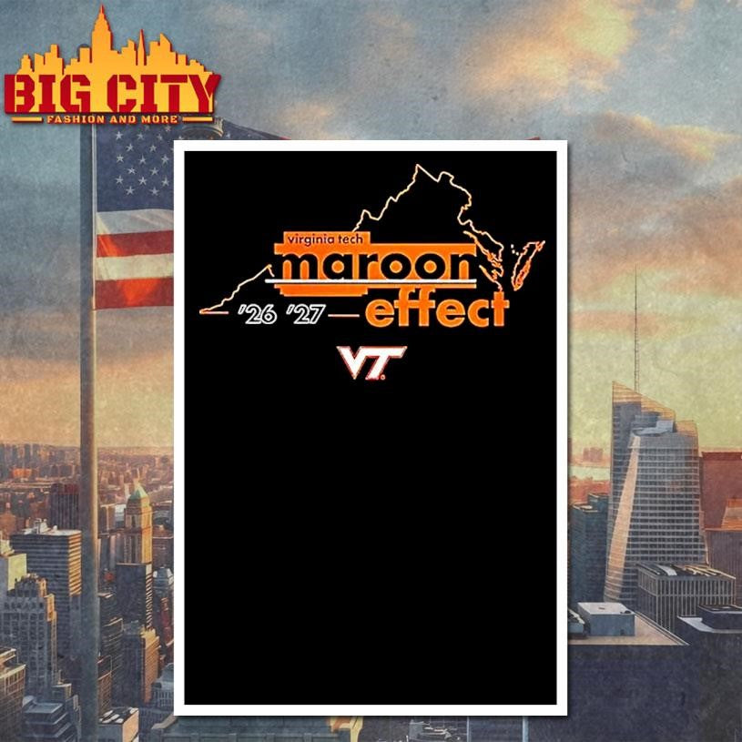 Virginia Tech Maroon Effect Map Woman Shirt