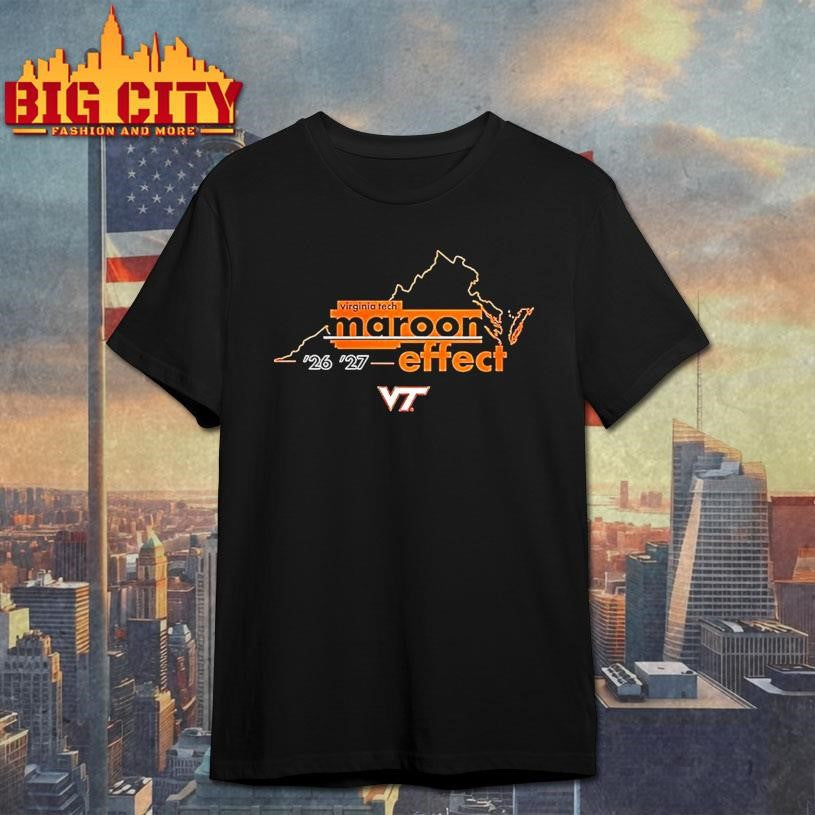 Virginia Tech Maroon Effect Map Woman Shirt