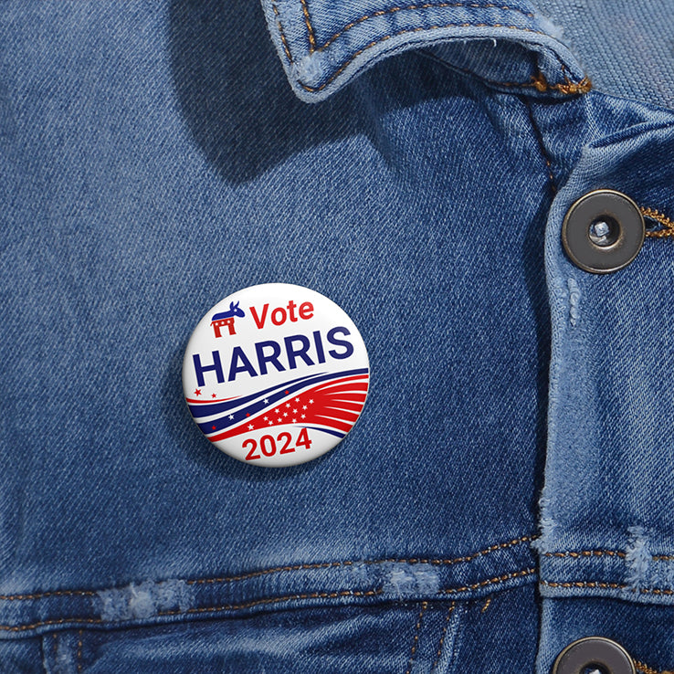 Vote Harris For 2024 Custom Pin Button