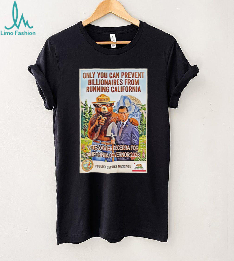 Vote Xavier Becerra for California Governor 2026 Smokey Bear T Shirt